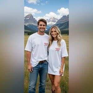 Diamond Cross Ranch White Men's Tee XL new